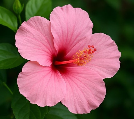 Single petal pink hibiscus flower Pink Single variety