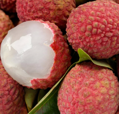deliciously sweet, aromatic lychees with juicy white flesh