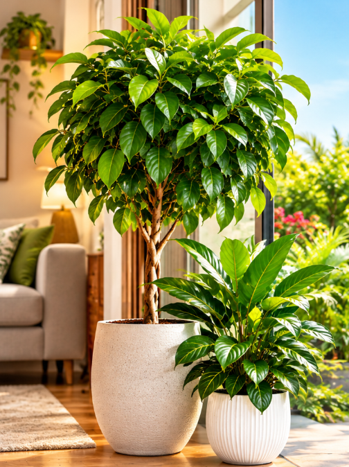 Ficus Emerald Standard indoor plant with lush green foliage – Sai Nursery Sydney